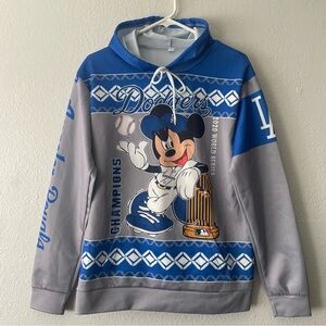 Mickey Mouse LA Dodgers Hoodie Unisex Adult Size M World Series Champions Hoodie